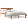 Estructura de cama madera maciza pino marrón cera 140x190 cm de , Camas y somieres - Ref: Foro24-844805, Precio: 75,23 €, Des...