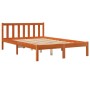 Estructura de cama madera maciza pino marrón cera 140x190 cm de , Camas y somieres - Ref: Foro24-844805, Precio: 75,23 €, Des...