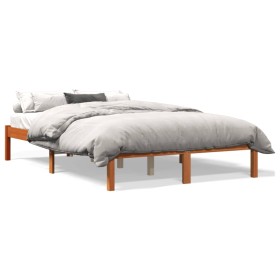 Estructura de cama madera maciza pino marrón cera 120x190 cm de , Camas y somieres - Ref: Foro24-844839, Precio: 61,67 €, Des...