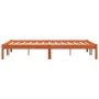 Solid wax brown pine wood bed frame 120x190 cm by , Beds and slatted bases - Ref: Foro24-844839, Price: 74,95 €, Discount: %