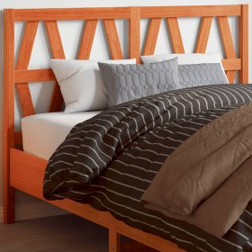 Wax brown solid pine wood bed headboard 135 cm by , Headboards and footboards - Ref: Foro24-844303, Price: 47,99 €, Discount: %