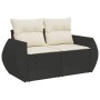 2-seater garden sofa with black synthetic rattan cushions by , Outdoor sofas - Ref: Foro24-366018, Price: 186,56 €, Discount: %