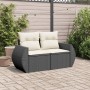 2-Sitzer-Gartensofa mit schwarzen synthetischen Rattankissen von , Outdoor-Sofas - Ref: Foro24-366018, Preis: 186,56 €, Rabat...