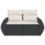 2-seater garden sofa with black synthetic rattan cushions by , Outdoor sofas - Ref: Foro24-366018, Price: 186,56 €, Discount: %