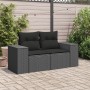 2-Sitzer-Gartensofa mit schwarzen synthetischen Rattankissen von , Outdoor-Sofas - Ref: Foro24-365974, Preis: 217,15 €, Rabat...