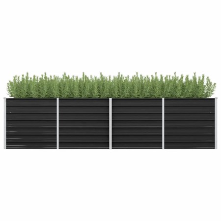 Anthracite gray galvanized steel flower bed 320x80x77 cm by vidaXL, Pots and planters - Ref: Foro24-45728, Price: 115,18 €, D...