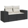 2-seater garden sofa with black synthetic rattan cushions by , Outdoor sofas - Ref: Foro24-366007, Price: 184,36 €, Discount: %