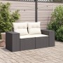 2-seater garden sofa with black synthetic rattan cushions by , Outdoor sofas - Ref: Foro24-366007, Price: 184,36 €, Discount: %