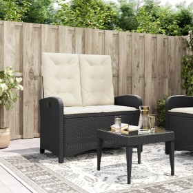 Gartenliege mit schwarzen synthetischen Rattankissen von , Gartenbänke - Ref: Foro24-368215, Preis: 170,99 €, Rabatt: %