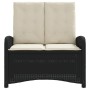 Garden recliner with black synthetic rattan cushions by , garden benches - Ref: Foro24-368215, Price: 170,99 €, Discount: %