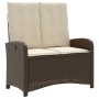 Garden recliner with brown synthetic rattan cushions by , garden benches - Ref: Foro24-368217, Price: 174,92 €, Discount: %