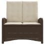 Garden recliner with brown synthetic rattan cushions by , garden benches - Ref: Foro24-368217, Price: 174,92 €, Discount: %