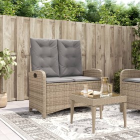 Garden recliner with beige synthetic rattan cushions by , garden benches - Ref: Foro24-368220, Price: 174,99 €, Discount: %