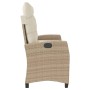 Sillón reclinable de jardín con cojines ratán sintético beige de , Bancos de jardín - Ref: Foro24-368229, Precio: 194,34 €, D...