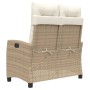 Garden recliner with beige synthetic rattan cushions by , garden benches - Ref: Foro24-368229, Price: 194,34 €, Discount: %