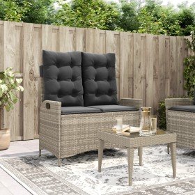 Garden recliner with gray synthetic rattan cushions by , garden benches - Ref: Foro24-368241, Price: 184,99 €, Discount: %