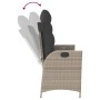 Garden recliner with gray synthetic rattan cushions by , garden benches - Ref: Foro24-368241, Price: 184,90 €, Discount: %