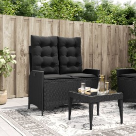 Gartenliege mit schwarzen synthetischen Rattankissen von , Gartenbänke - Ref: Foro24-368236, Preis: 180,60 €, Rabatt: %