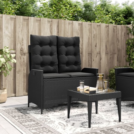 Gartenliege mit schwarzen synthetischen Rattankissen von , Gartenbänke - Ref: Foro24-368236, Preis: 180,42 €, Rabatt: %