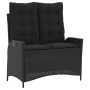 Garden recliner with black synthetic rattan cushions by , garden benches - Ref: Foro24-368236, Price: 180,60 €, Discount: %