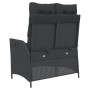 Garden recliner with black synthetic rattan cushions by , garden benches - Ref: Foro24-368236, Price: 180,60 €, Discount: %