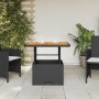 Garden table synthetic rattan and solid black acacia 70x70x72cm by , Garden tables - Ref: Foro24-368269, Price: 107,38 €, Dis...