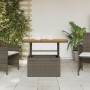 Mesa de jardín ratán sintético y madera acacia gris 90x55x71 cm de , Mesas de jardín - Ref: Foro24-368276, Precio: 128,25 €, ...