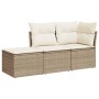 Garden sofa set with beige cushions 3 pieces PE rattan by , Garden sets - Ref: Foro24-3249307, Price: 208,06 €, Discount: %