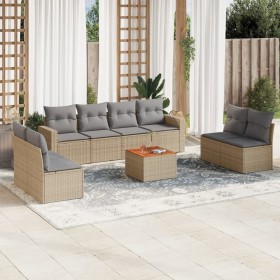 9-teiliges Gartensofa-Set mit beigen synthetischen Rattankissen von , Gartensets - Ref: Foro24-3224085, Preis: 550,99 €, Raba...