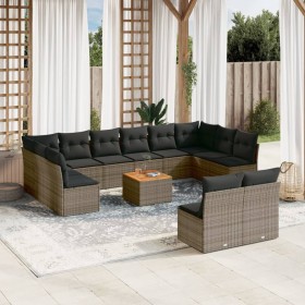 Garden sofa set with cushions 13 pieces gray synthetic rattan by , Garden sets - Ref: Foro24-3223897, Price: 779,69 €, Discou...