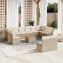 Gartensofa-Set mit Kissen, 13-teilig, beiges synthetisches Rattan von , Gartensets - Ref: Foro24-3223895, Preis: 886,70 €, Ra...