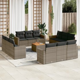 Gartensofa-Set mit Kissen, 13-teilig, graues synthetisches Rattan von , Gartensets - Ref: Foro24-3224058, Preis: 997,50 €, Ra...