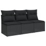 3-seater garden sofa with PE rattan cushions in black by , Outdoor sofas - Ref: Foro24-365988, Price: 158,99 €, Discount: %