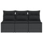 3-Sitzer-Gartensofa mit PE-Rattankissen in Schwarz von , Outdoor-Sofas - Ref: Foro24-365988, Preis: 167,40 €, Rabatt: %