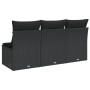 3-seater garden sofa with PE rattan cushions in black by , Outdoor sofas - Ref: Foro24-365988, Price: 167,80 €, Discount: %