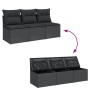 3-Sitzer-Gartensofa mit PE-Rattankissen in Schwarz von , Outdoor-Sofas - Ref: Foro24-365988, Preis: 167,40 €, Rabatt: %