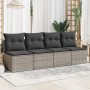 Gartensofa mit Kissen, 4-Sitzer, graues synthetisches Rattan von , Outdoor-Sofas - Ref: Foro24-366116, Preis: 225,99 €, Rabat...