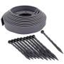 Nature Garden Edging Set with Spikes Gray 5 cm x 10 m by , Garden edging and edging - Ref: Foro24-447506, Price: 55,42 €, Dis...