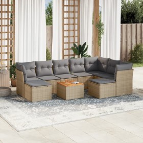 Gartensofa-Set mit beigen Kissen, 10-teilig, synthetisches Rattan von , Gartensets - Ref: Foro24-3223966, Preis: 612,68 €, Ra...