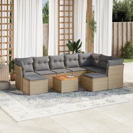 Garden sofa set with beige cushions 10 pieces synthetic rattan by , Garden sets - Ref: Foro24-3223966, Price: 612,68 €, Disco...