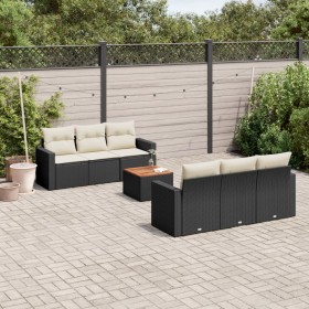 7-teiliges Garten-Esszimmerset und Kissen synthetisches Rattan schwarz von , Gartensets - Ref: Foro24-3224012, Preis: 453,13 ...