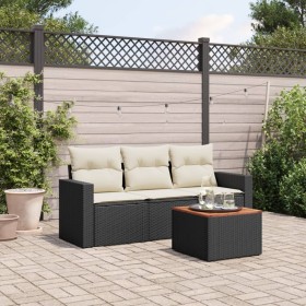 4-piece garden sofa set with black synthetic rattan cushions by , Garden sets - Ref: Foro24-3223991, Price: 237,57 €, Discoun...