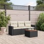 Set mit 4 Gartensofas mit Kissen Kunstrattan schwarz von , Gartensets - Ref: Foro24-3223991, Preis: 237,57 €, Rabatt: %