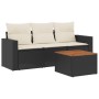 Set mit 4 Gartensofas mit Kissen Kunstrattan schwarz von , Gartensets - Ref: Foro24-3223991, Preis: 237,57 €, Rabatt: %