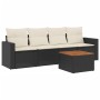 Set de muebles de jardín 5 pzas y cojines ratán sintético negro de , Conjuntos de jardín - Ref: Foro24-3223998, Precio: 313,8...