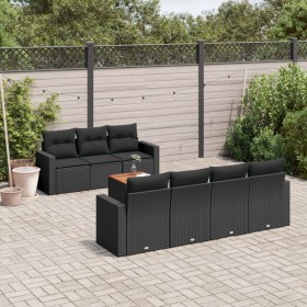 8-teiliges Gartensofa-Set und schwarze synthetische Rattankissen von , Gartensets - Ref: Foro24-3224025, Preis: 475,47 €, Rab...