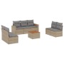 Gartensofa-Set mit beigen Kissen 8 Stück PE-Rattan von , Gartensets - Ref: Foro24-3224078, Preis: 499,86 €, Rabatt: %