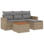 Gartensofa-Set mit Kissen, 5-teilig, beiges synthetisches Rattan von , Gartensets - Ref: Foro24-3224092, Preis: 323,71 €, Rab...