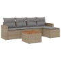 Garden sofa set with 6-piece synthetic rattan beige cushions by , Garden sets - Ref: Foro24-3224099, Price: 382,42 €, Discoun...