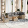 Set aus 7-teiligen Gartensofas und Kissen, synthetisches Rattan, beige von , Gartensets - Ref: Foro24-3224148, Preis: 485,96 ...